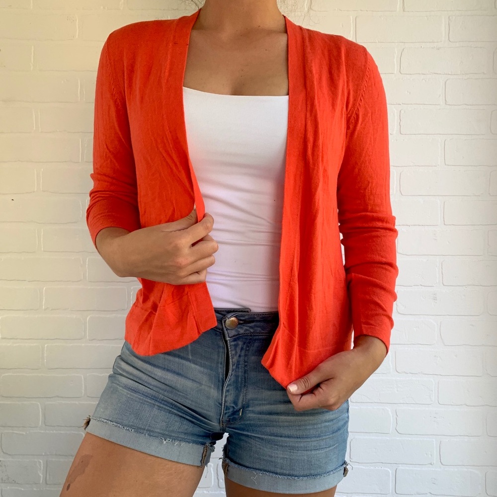 Bright Red Cardigan